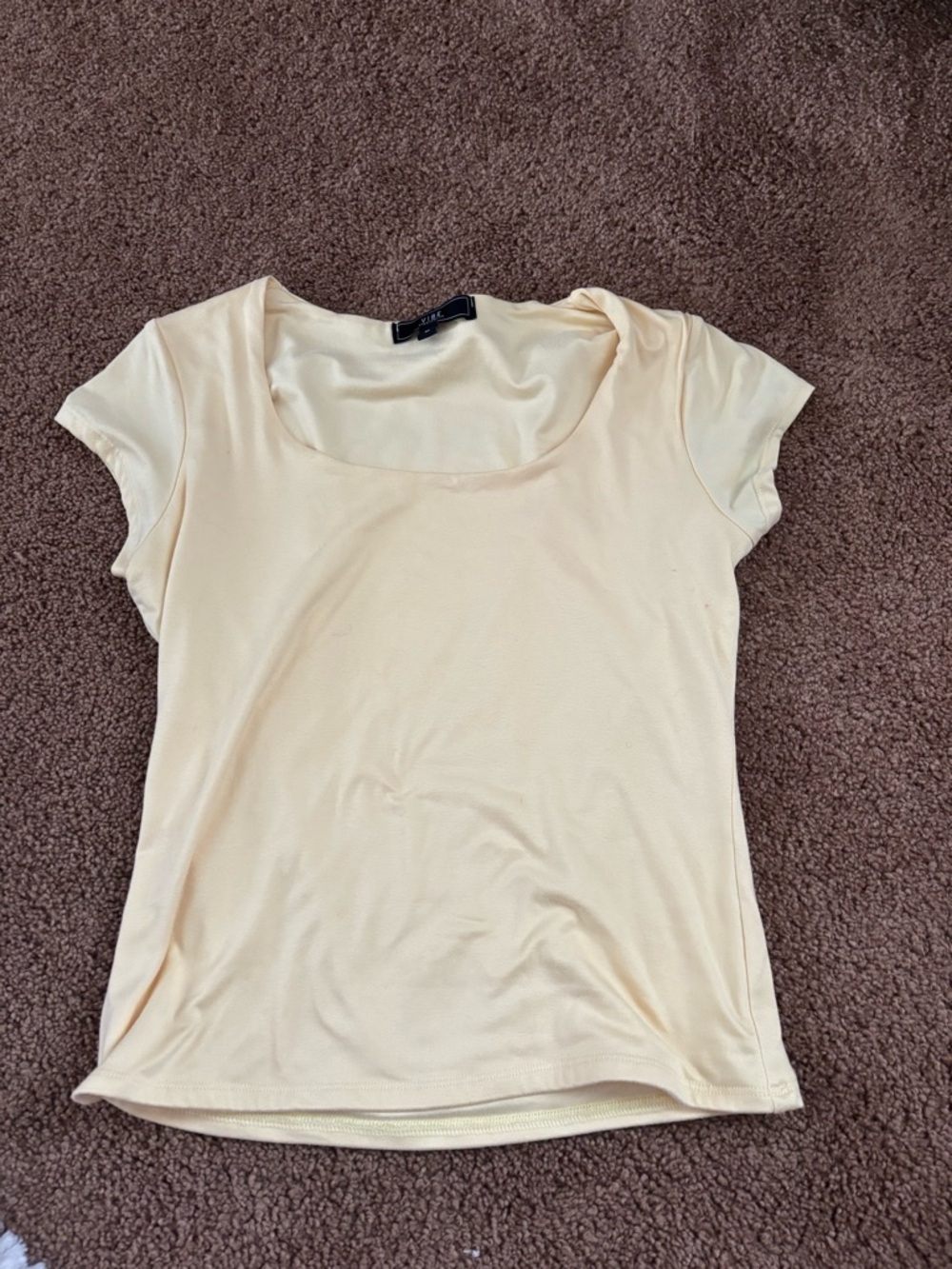 Vibe Scoop Neck Short Sleeve Top - yellow